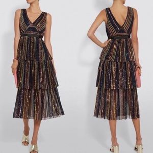 Self-Portrait Sequin Midi-Dress NWT Sequined Party Dress  Sz 10 - UK14